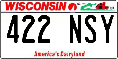 WI license plate 422NSY