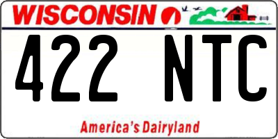 WI license plate 422NTC