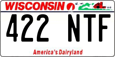 WI license plate 422NTF