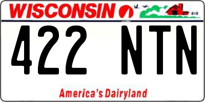 WI license plate 422NTN