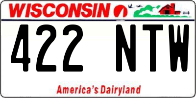 WI license plate 422NTW