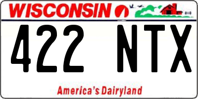 WI license plate 422NTX