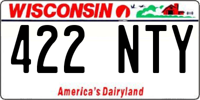 WI license plate 422NTY