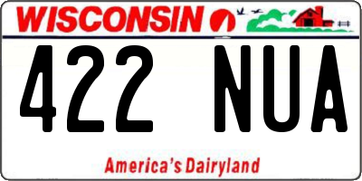 WI license plate 422NUA
