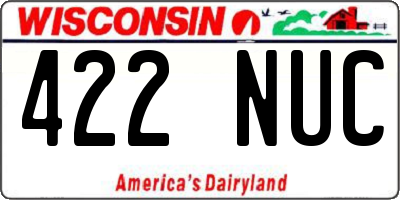 WI license plate 422NUC