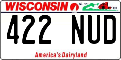 WI license plate 422NUD