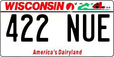 WI license plate 422NUE