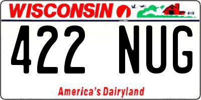 WI license plate 422NUG