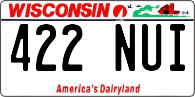WI license plate 422NUI