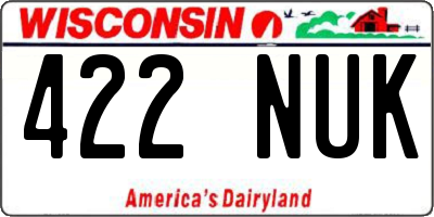 WI license plate 422NUK