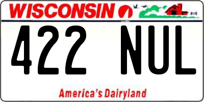 WI license plate 422NUL