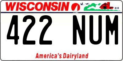 WI license plate 422NUM