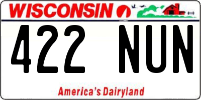 WI license plate 422NUN