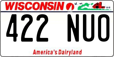 WI license plate 422NUO
