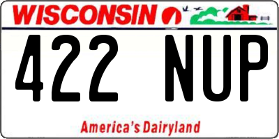WI license plate 422NUP