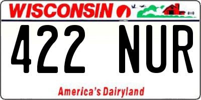 WI license plate 422NUR