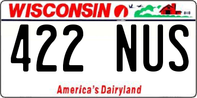 WI license plate 422NUS