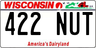 WI license plate 422NUT