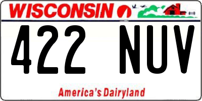 WI license plate 422NUV