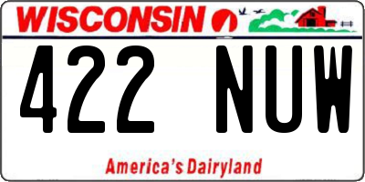WI license plate 422NUW