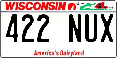 WI license plate 422NUX