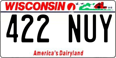 WI license plate 422NUY