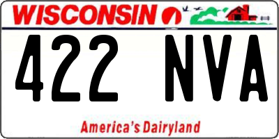 WI license plate 422NVA