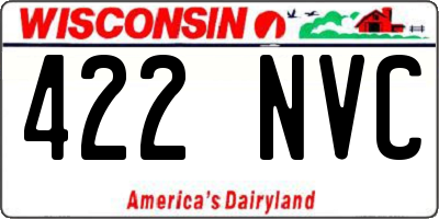 WI license plate 422NVC