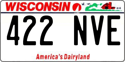 WI license plate 422NVE