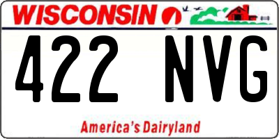 WI license plate 422NVG