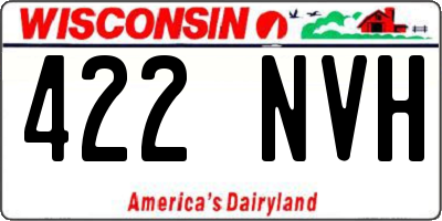 WI license plate 422NVH