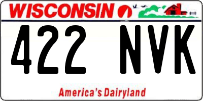 WI license plate 422NVK