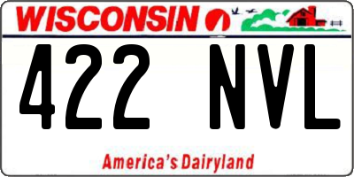 WI license plate 422NVL