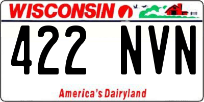 WI license plate 422NVN