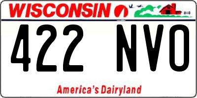 WI license plate 422NVO