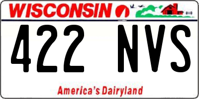 WI license plate 422NVS