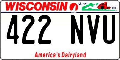 WI license plate 422NVU