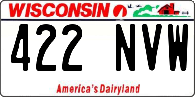 WI license plate 422NVW