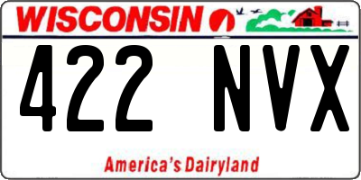 WI license plate 422NVX