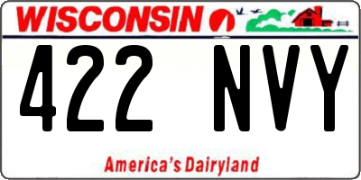 WI license plate 422NVY