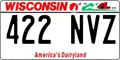 WI license plate 422NVZ