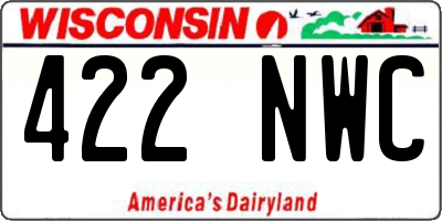WI license plate 422NWC
