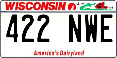 WI license plate 422NWE
