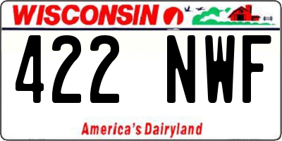 WI license plate 422NWF