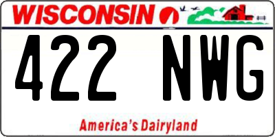WI license plate 422NWG