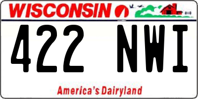 WI license plate 422NWI