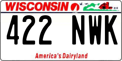 WI license plate 422NWK