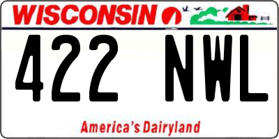 WI license plate 422NWL