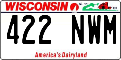 WI license plate 422NWM