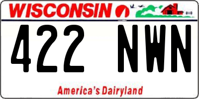 WI license plate 422NWN